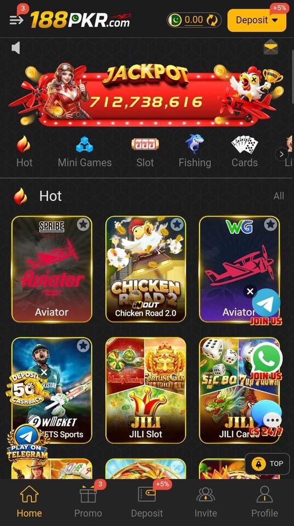 188PKR Game APK Latest Interface Page