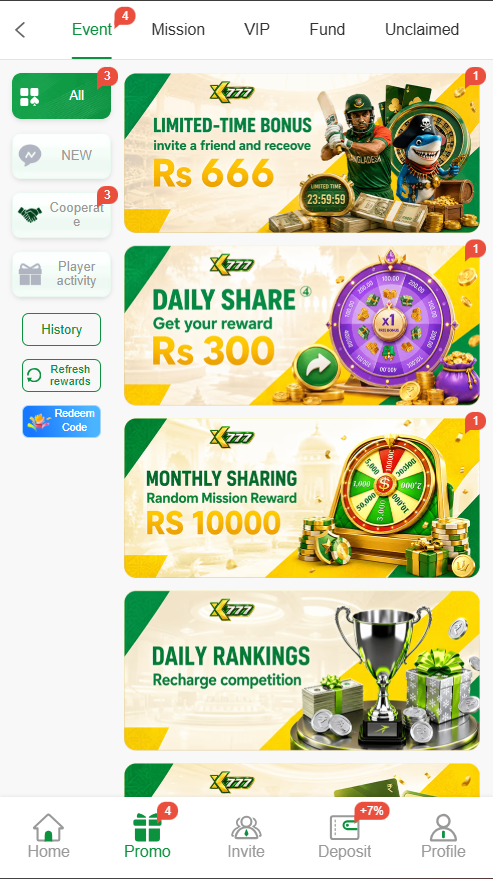 XK777 Game APK Bonus Page