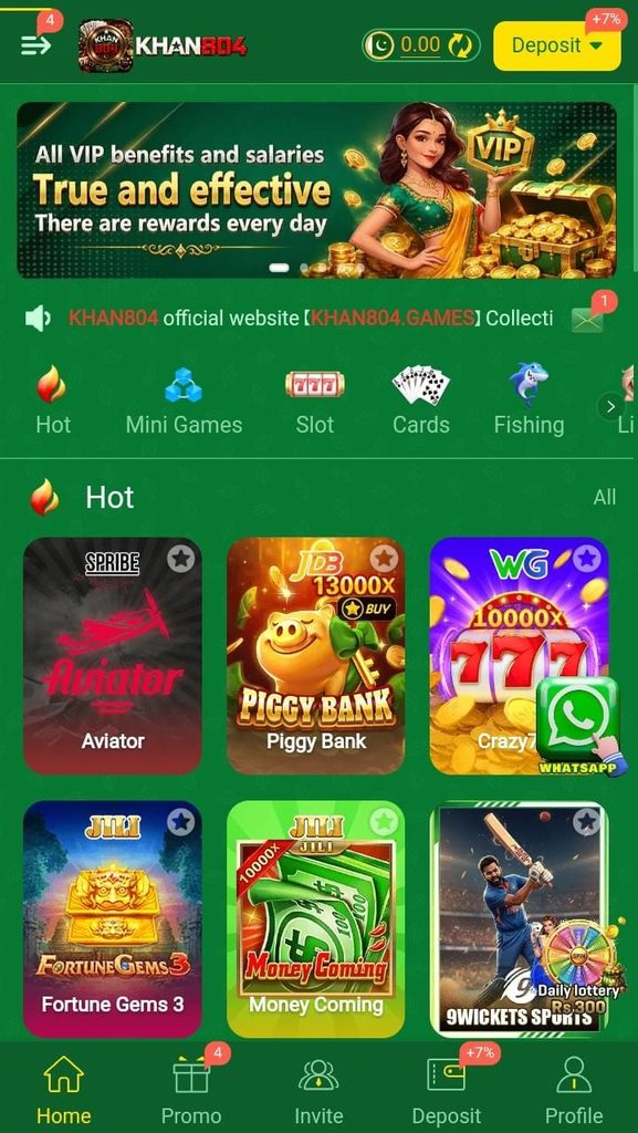 KHAN 804 Game APK Latest Interface Page