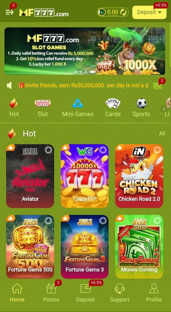 MF777 Game APK Download Interface Look