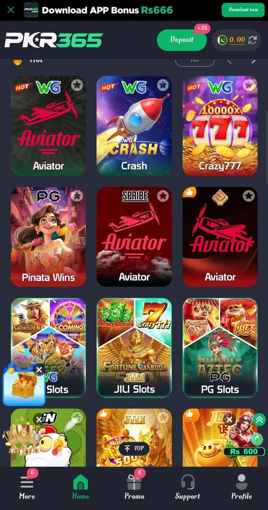 PKR365 Game Interface Page.